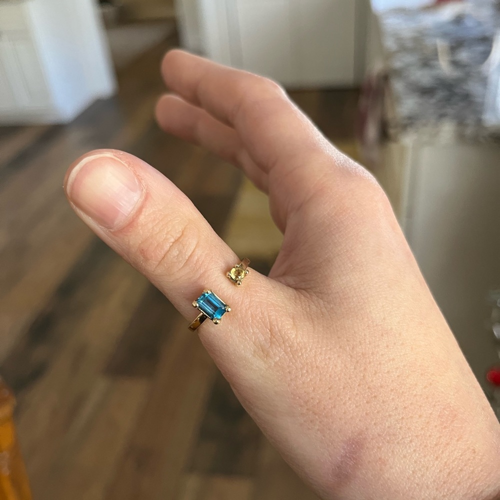 14k Gold Topaz & Citrine Ring - Picture 9 of 10